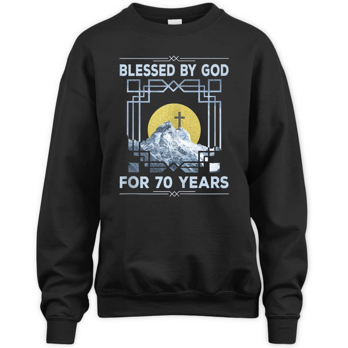Blessed By God For 70 Years Religious Cross 70th Birthday T-Shirt