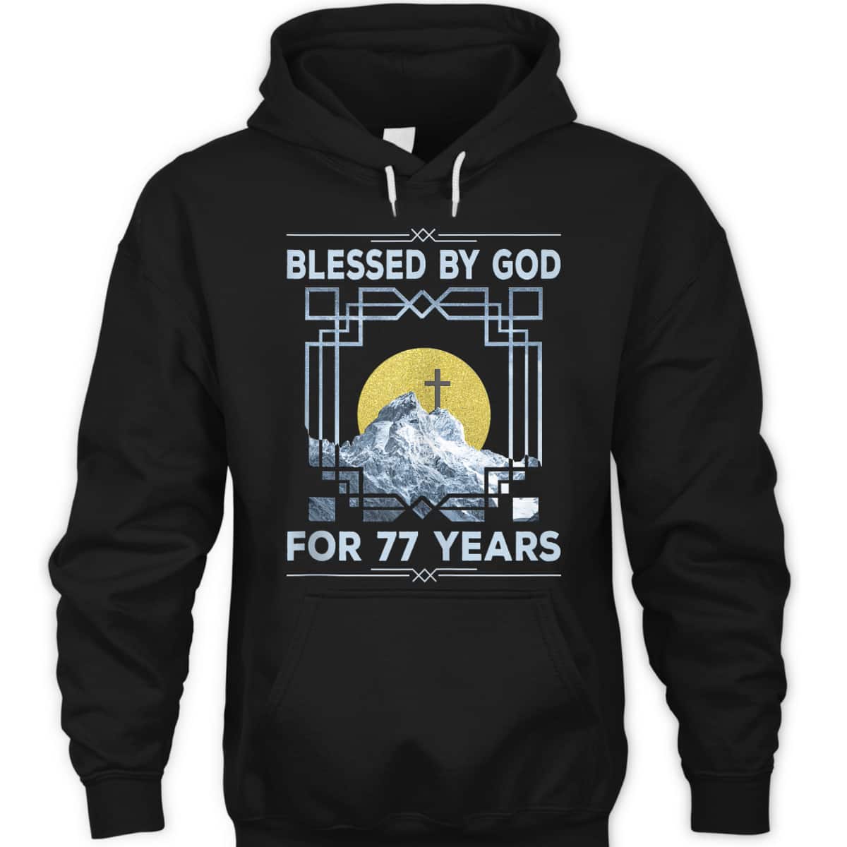 Blessed By God For 77 Years Religious Cross 77th Birthday T-Shirt