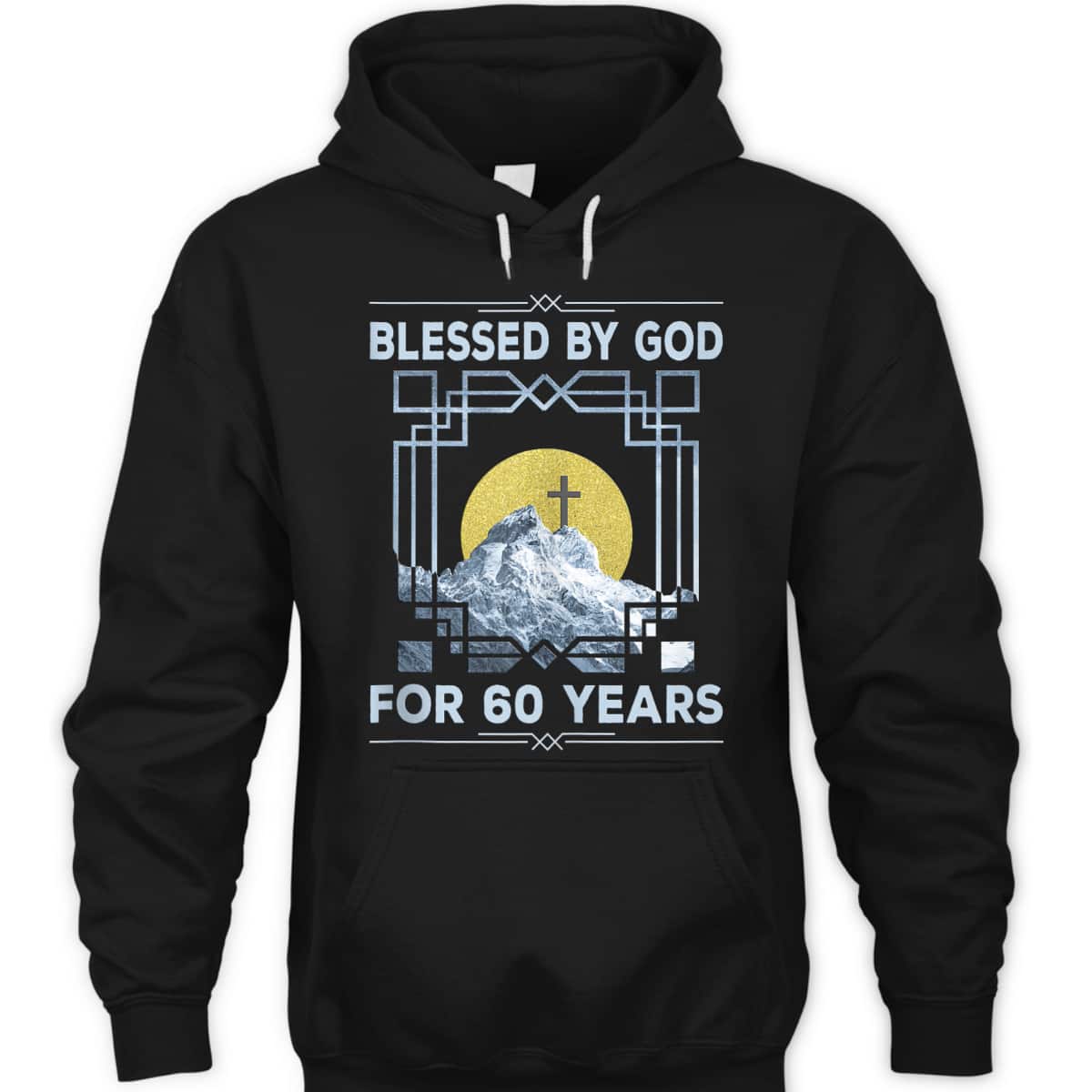 Blessed By God For 60 Years Religious Cross 60th Birthday T-Shirt