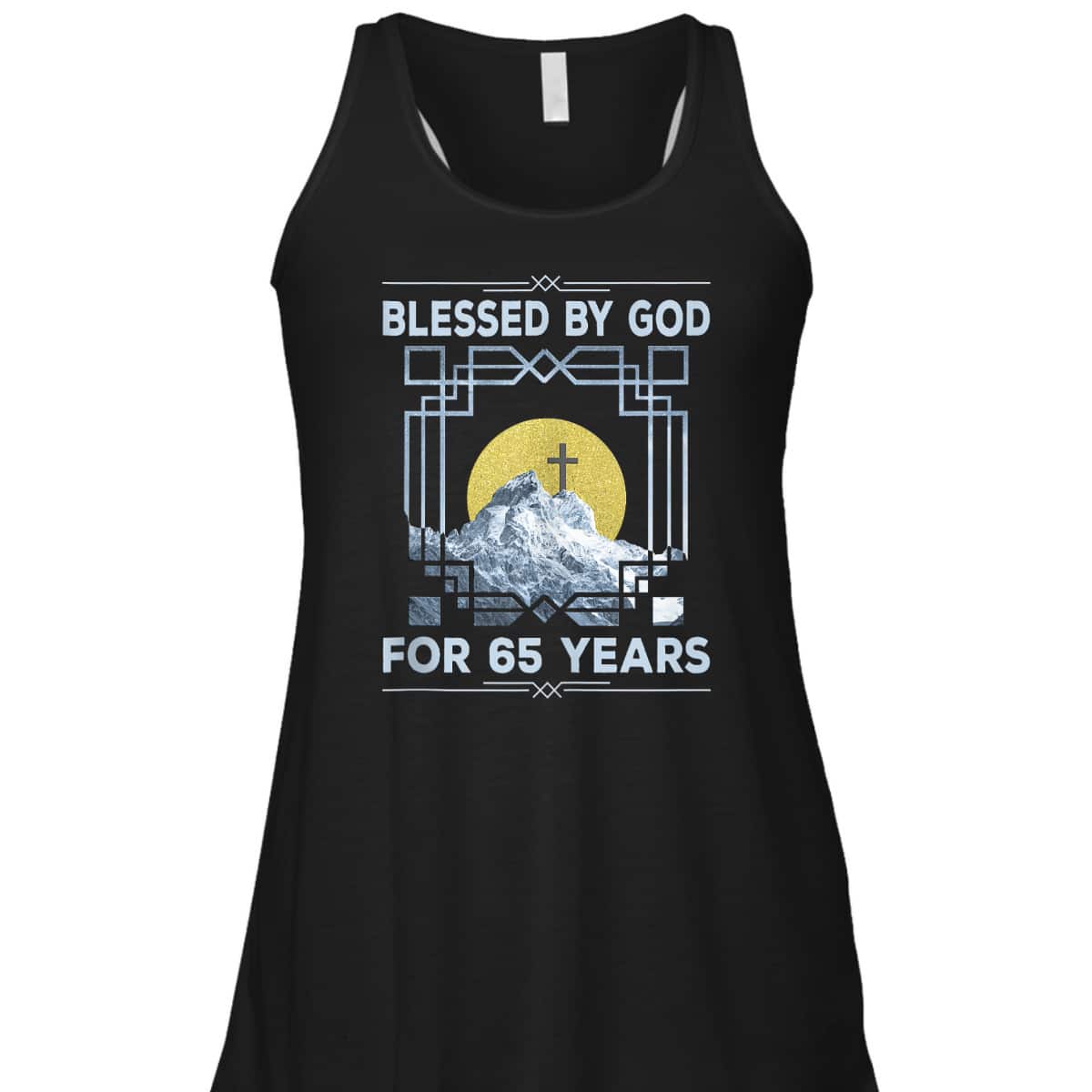 Blessed By God For 65 Years Religious Cross 65th Birthday T-Shirt