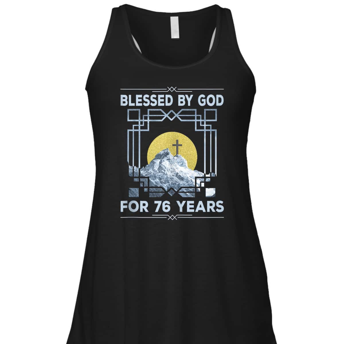 Blessed By God For 76 Years Religious Cross 76th Birthday T-Shirt
