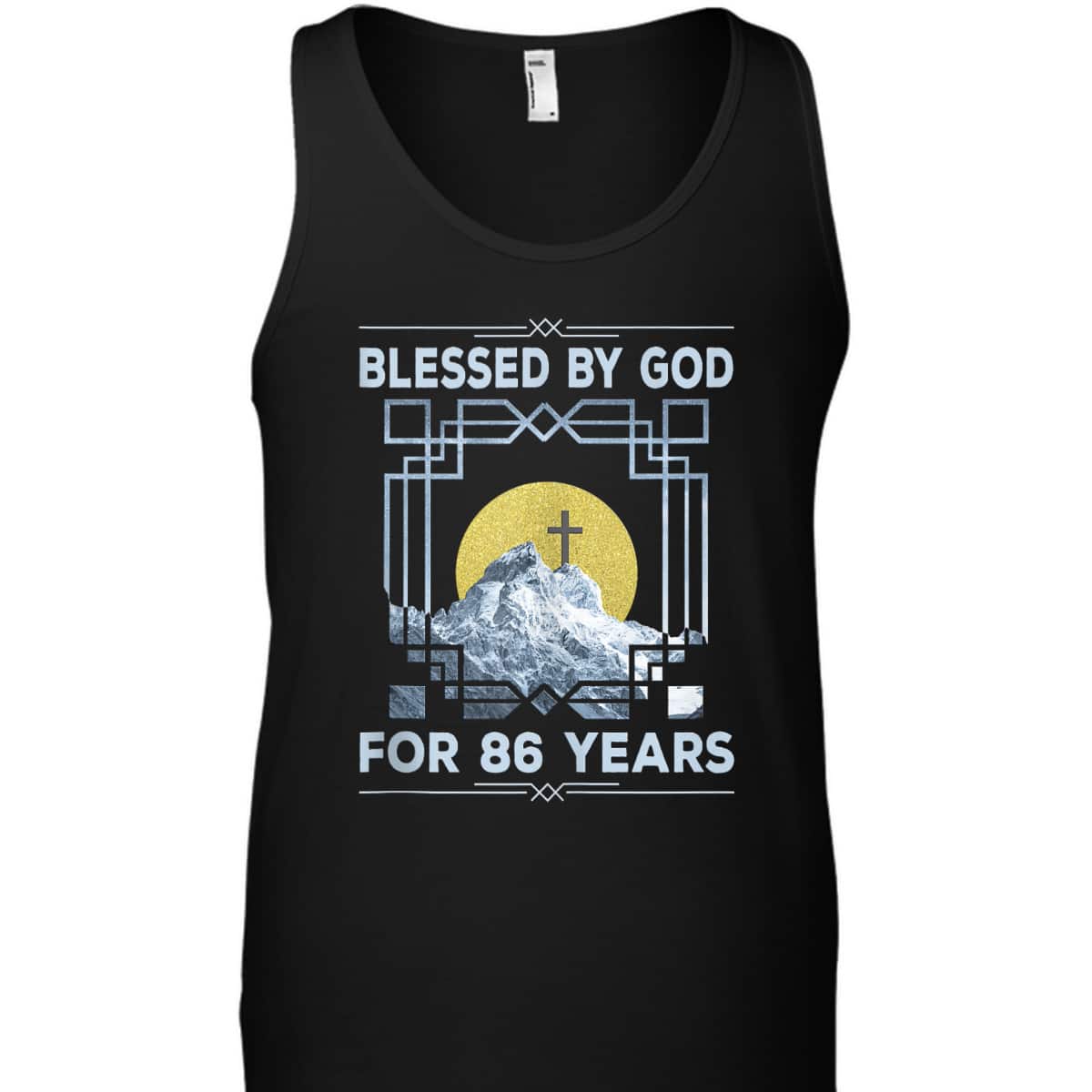 Blessed By God For 86 Years Religious Cross 86th Birthday T-Shirt