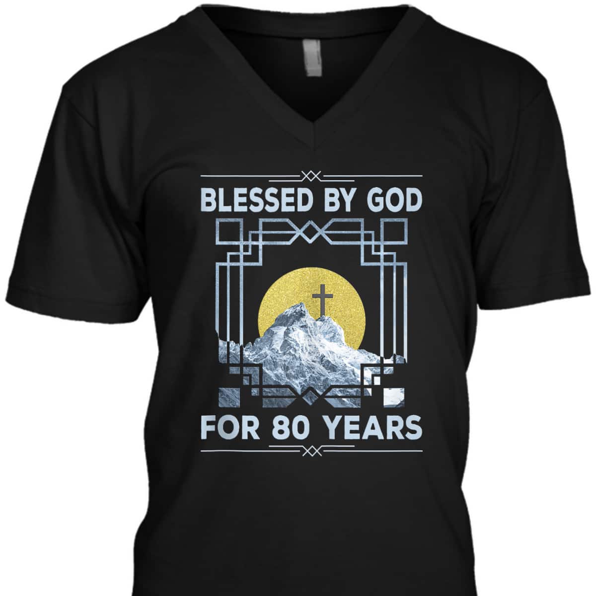 Blessed By God For 80 Years Religious Cross 80th Birthday T-Shirt Blessed By God For 80 Years Religious Cross 80th Birthday T-Shirt
