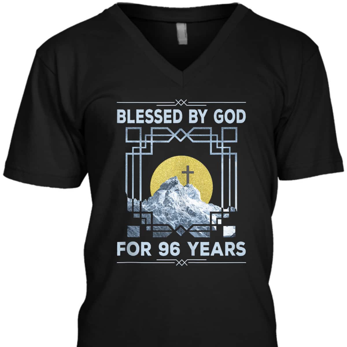 Blessed By God For 96 Years Religious Cross 96th Birthday T-Shirt Blessed By God For 96 Years Religious Cross 96th Birthday T-Shirt