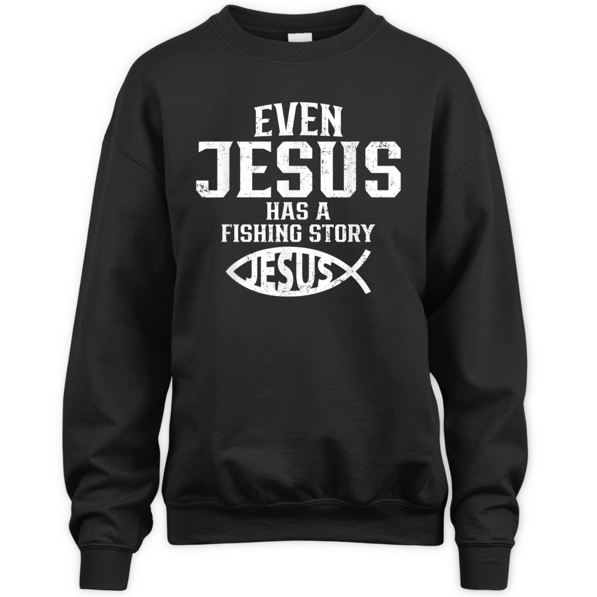 Funny Christian T-Shirt Even Jesus Has A Fishing Story Vintage Gift For Christian Fishermen