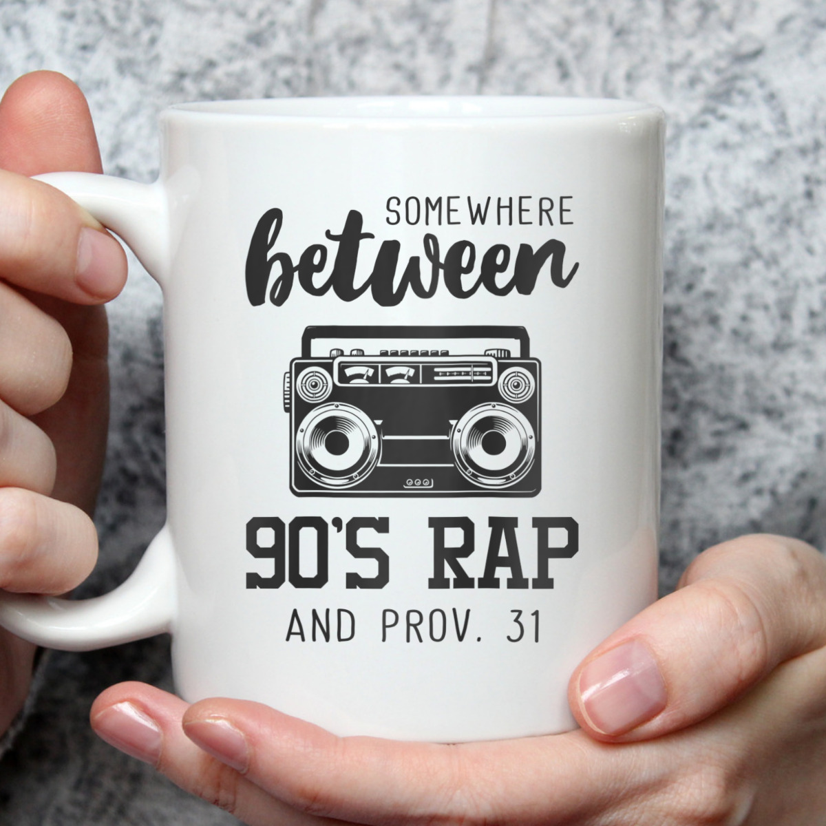 Christian Funny T-Shirt Bible Verse Somewhere Between 09's Rap And Proverbs 31