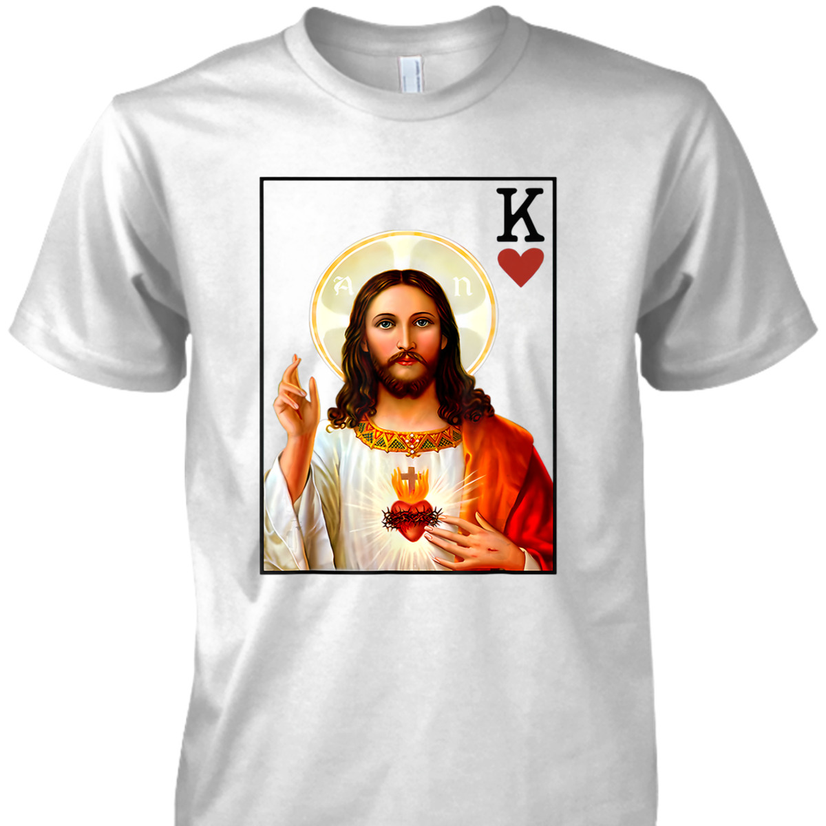 Jesus King Of Hearts Card Christian Religious T-Shirt Jesus King Of Hearts Card Christian Religious T-Shirt