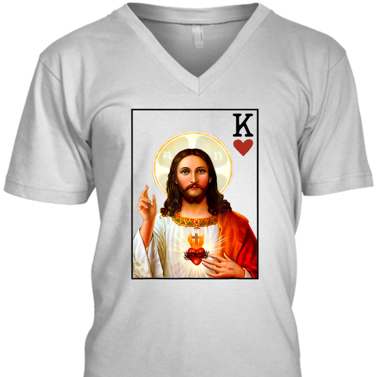 Jesus King Of Hearts Card Christian Religious T-Shirt Jesus King Of Hearts Card Christian Religious T-Shirt