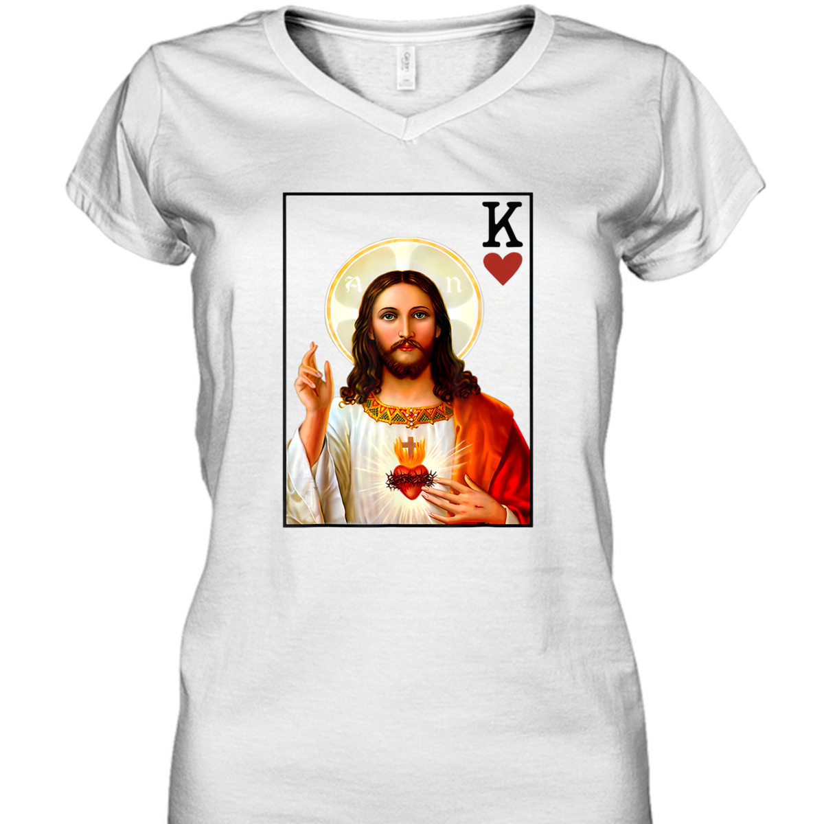 Jesus King Of Hearts Card Christian Religious T-Shirt Jesus King Of Hearts Card Christian Religious T-Shirt