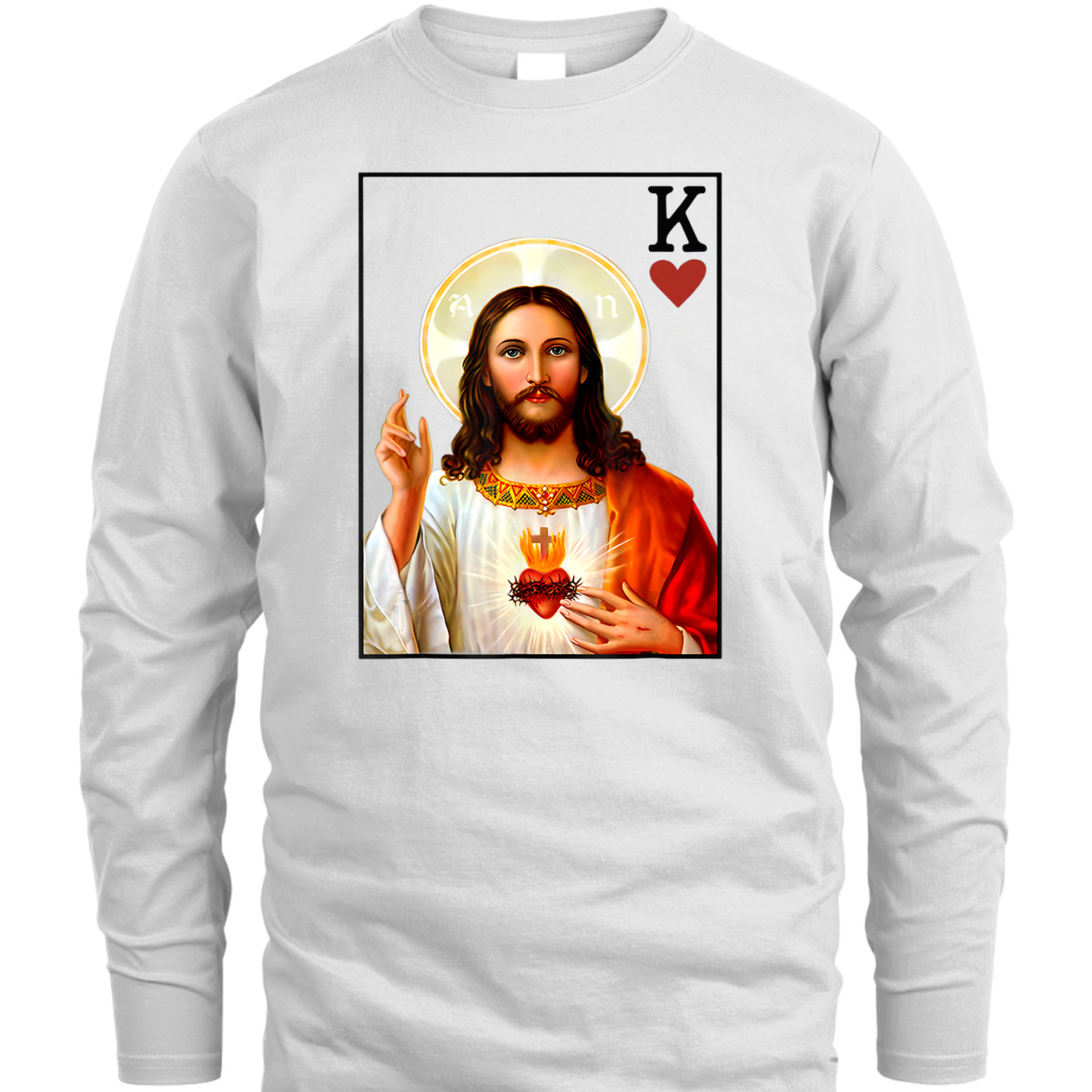 Jesus King Of Hearts Card Christian Religious T-Shirt Jesus King Of Hearts Card Christian Religious T-Shirt