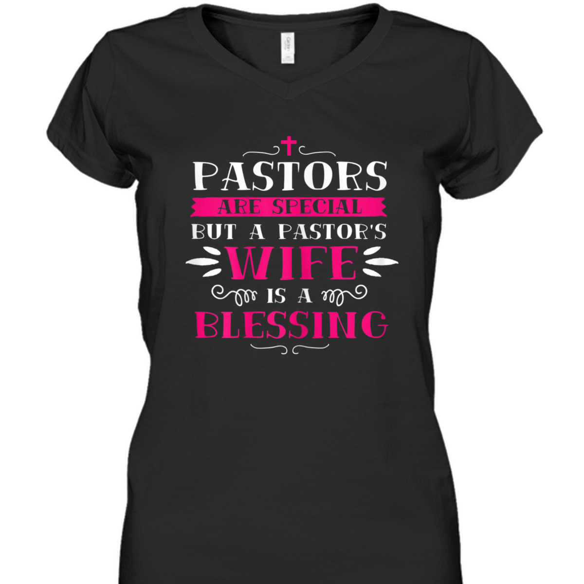 Funny Christian Christmas Pastor Wife T-Shirt Pastor's Wife Is A Blessing