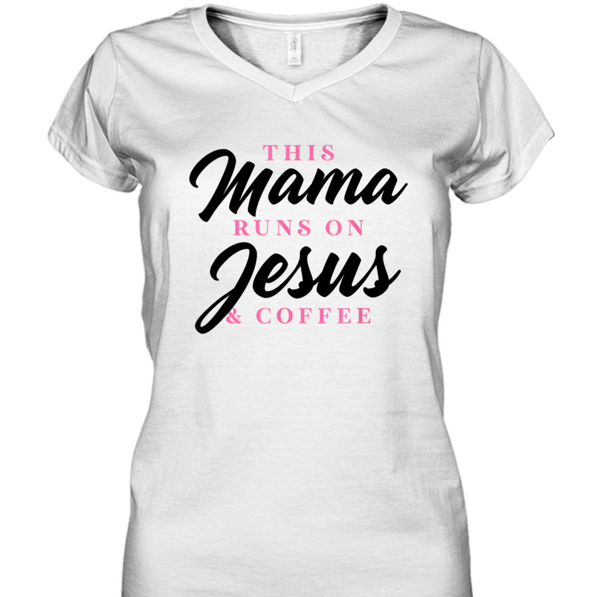 Mother's Day T-Shirt This Mom Mama Runs On Jesus And Coffee Christian Mother's Day T-Shirt This Mom Mama Runs On Jesus And Coffee Christian