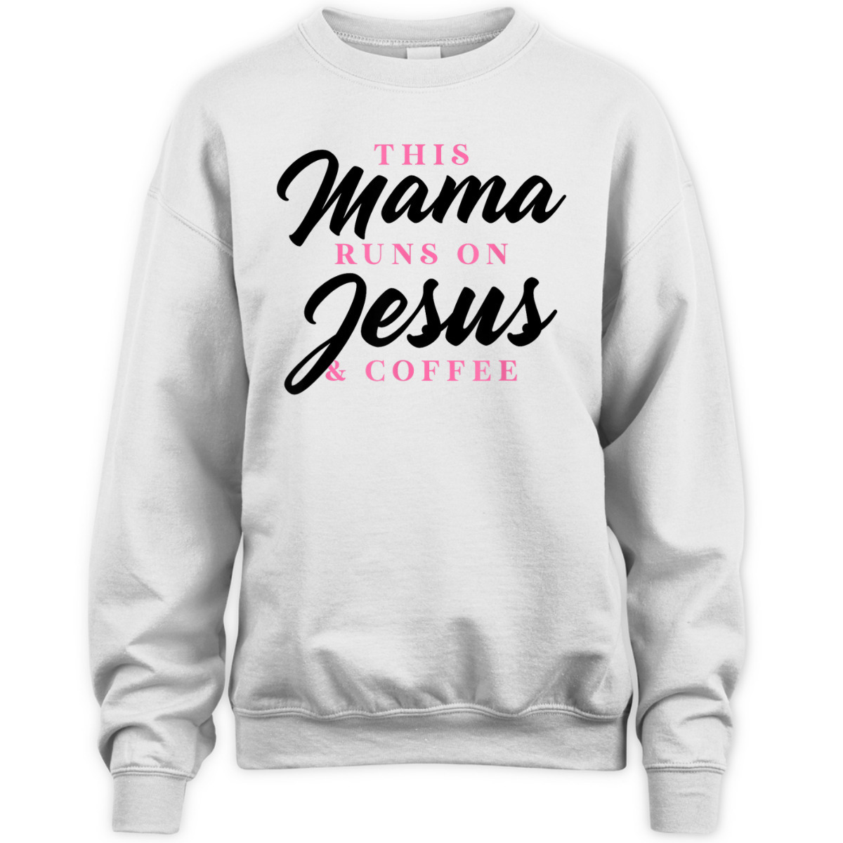 Mother's Day T-Shirt This Mom Mama Runs On Jesus And Coffee Christian Mother's Day T-Shirt This Mom Mama Runs On Jesus And Coffee Christian