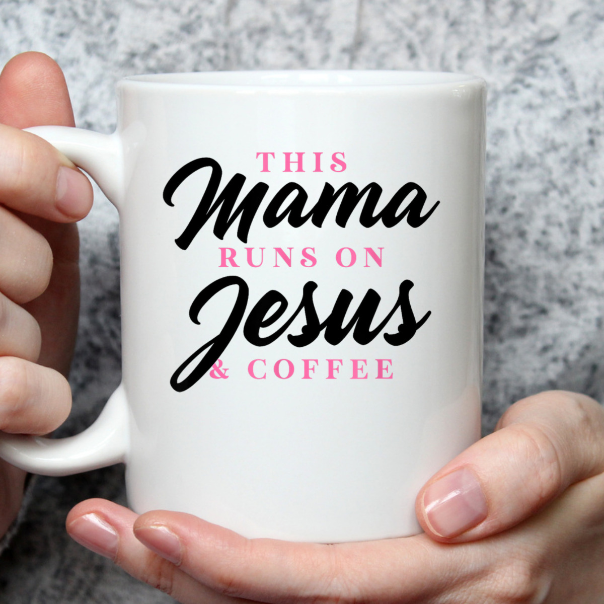 Mother's Day T-Shirt This Mom Mama Runs On Jesus And Coffee Christian Mother's Day T-Shirt This Mom Mama Runs On Jesus And Coffee Christian