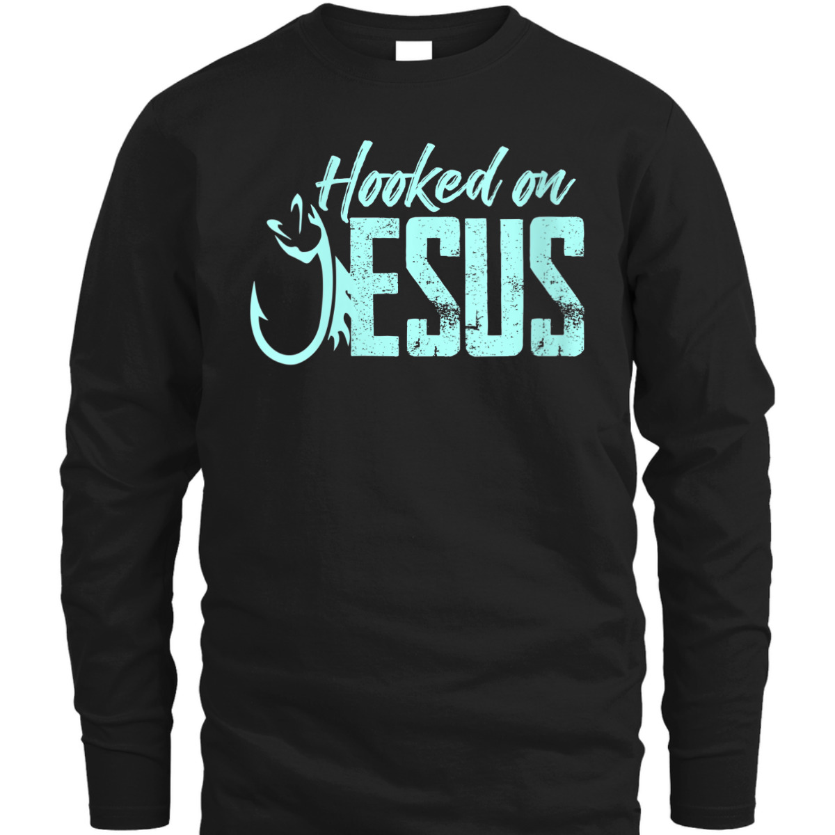 Hooked On Jesus Funny Christian Fishermen T-Shirt