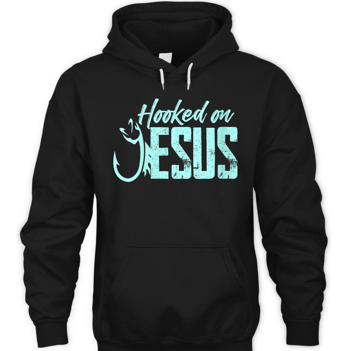 Hooked On Jesus Funny Christian Fishermen T-Shirt