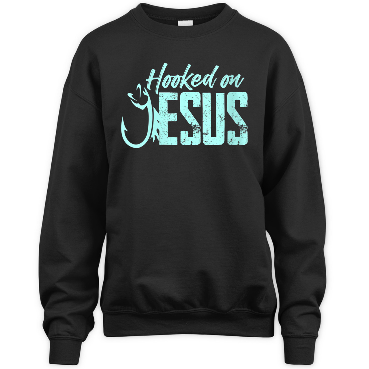 Hooked On Jesus Funny Christian Fishermen T-Shirt