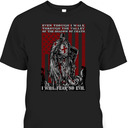 Knight Templar Armor Of God American Flag I Will Fear No Evil Psalm 234 Bible Verse T-Shirt