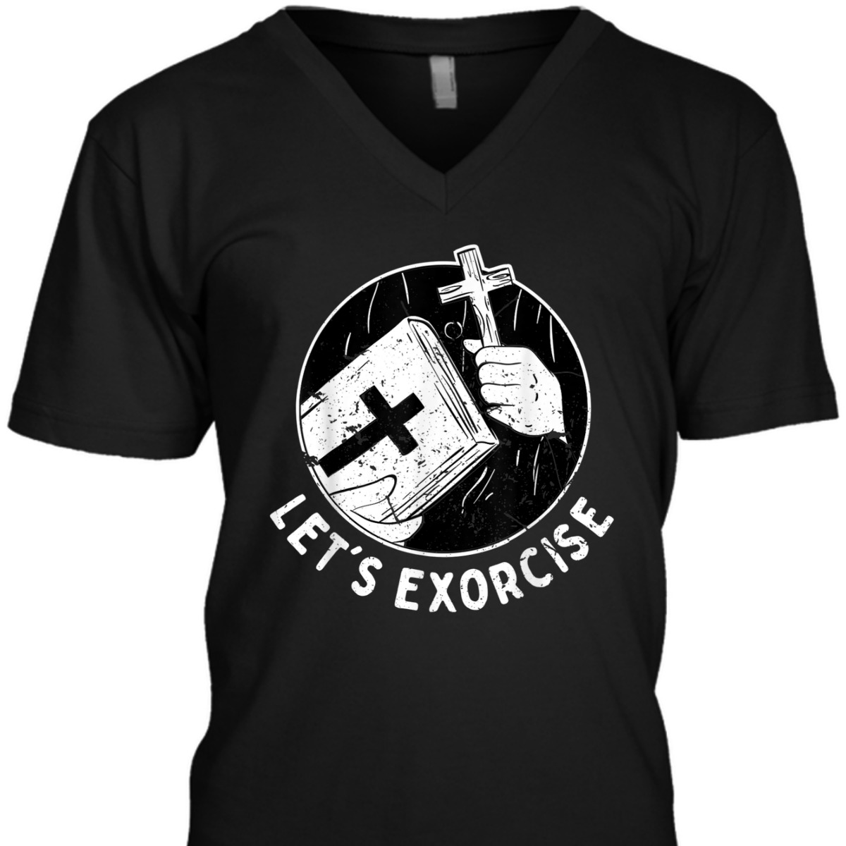 Let's Exorcise Scary Church Cross Funny Christian Priest T-Shirt