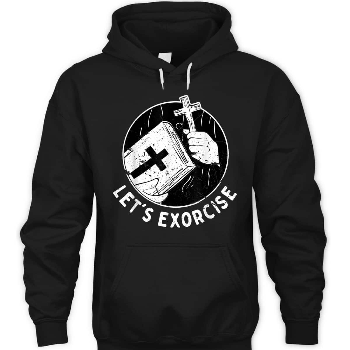 Let's Exorcise Scary Church Cross Funny Christian Priest T-Shirt