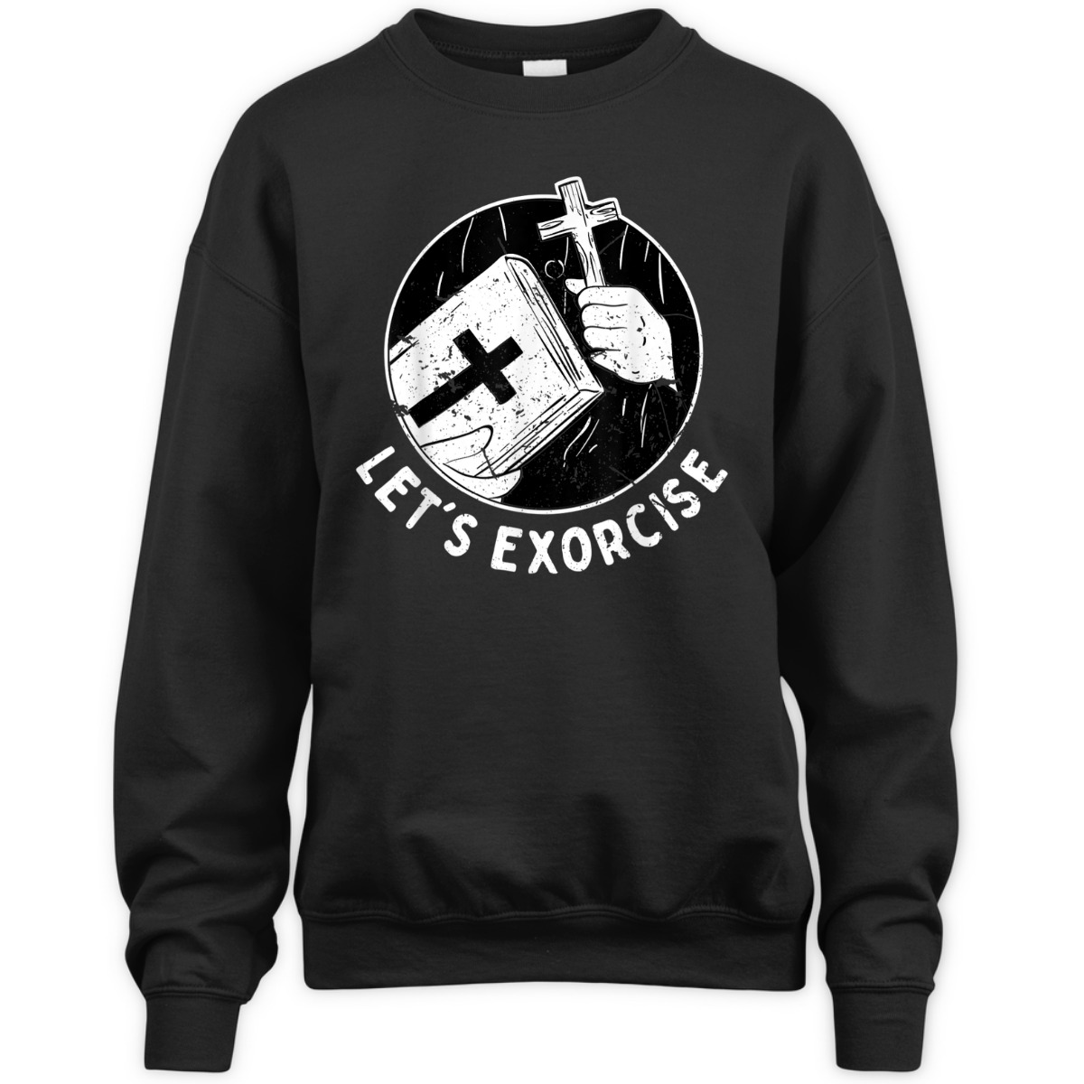 Let's Exorcise Scary Church Cross Funny Christian Priest T-Shirt