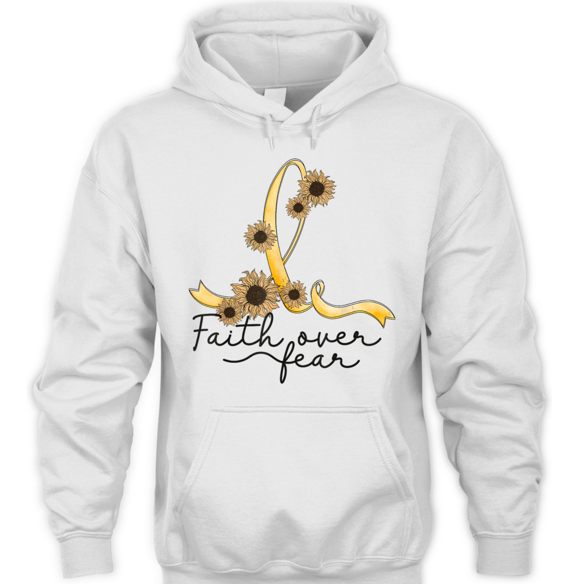 Appendix Cancer Awareness Sunflower Christian Faith Over Fear T-Shirt