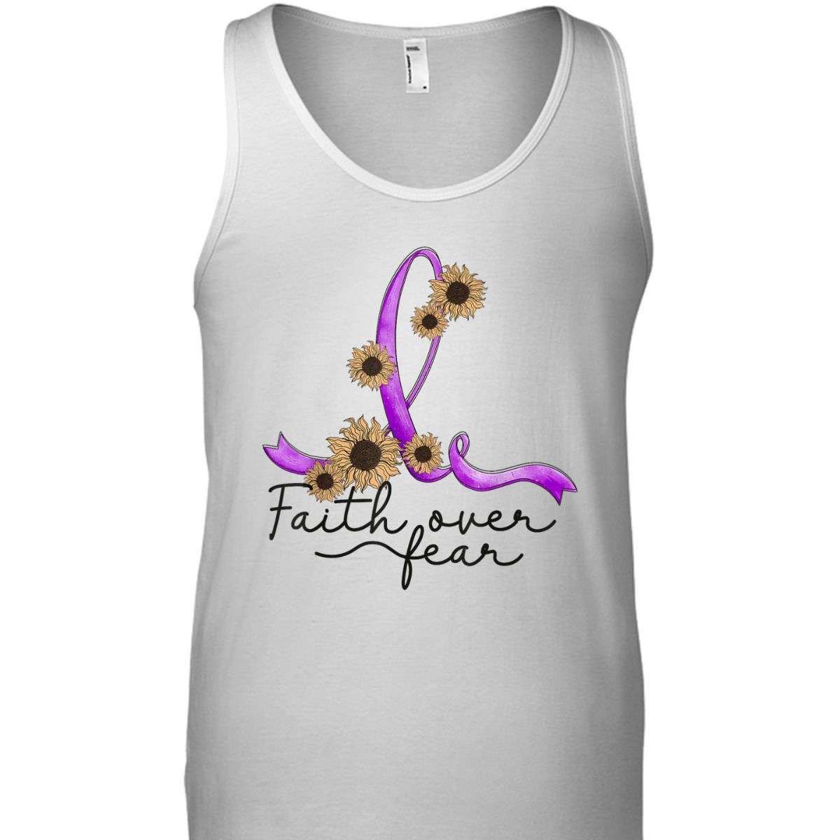 Alzheimers Awareness Sunflower Christian Faith Over Fear T-Shirt