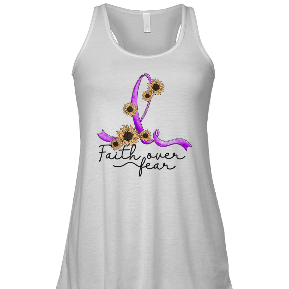 Alzheimers Awareness Sunflower Christian Faith Over Fear T-Shirt Alzheimers Awareness Sunflower Christian Faith Over Fear T-Shirt