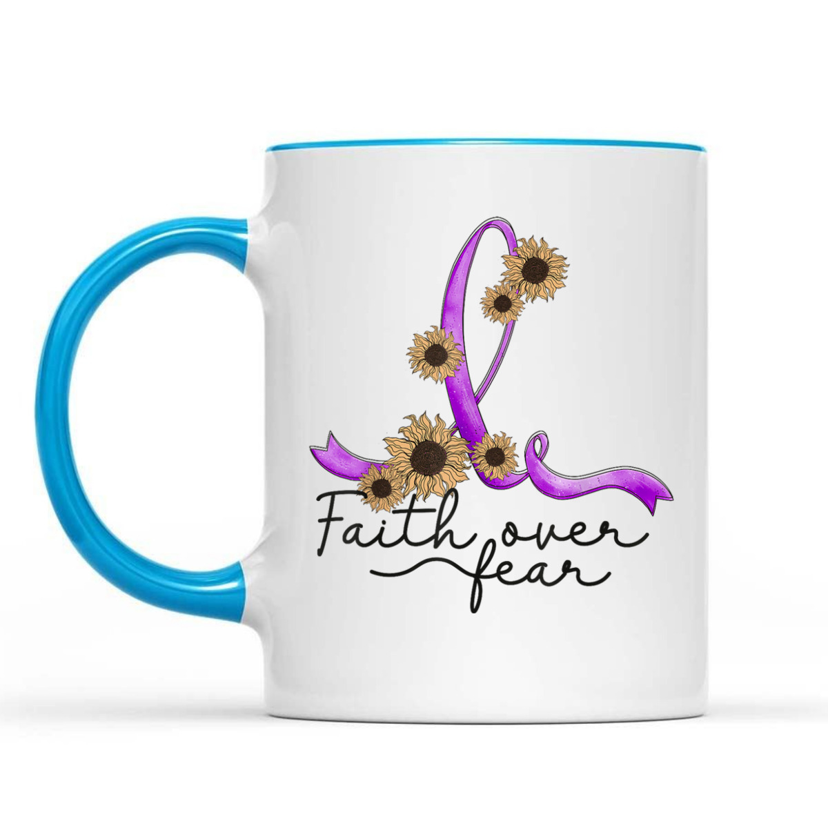 Alzheimers Awareness Sunflower Christian Faith Over Fear T-Shirt