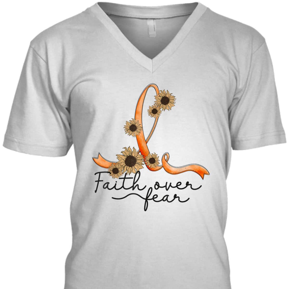 Adhd Awareness Sunflower Christian Faith Over Fear T-Shirt