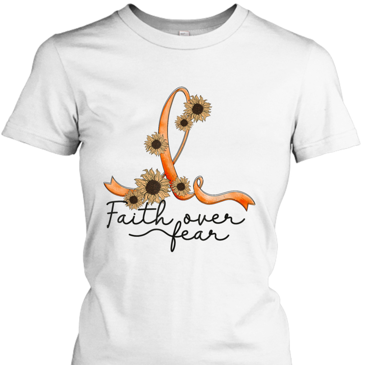 Adhd Awareness Sunflower Christian Faith Over Fear T-Shirt
