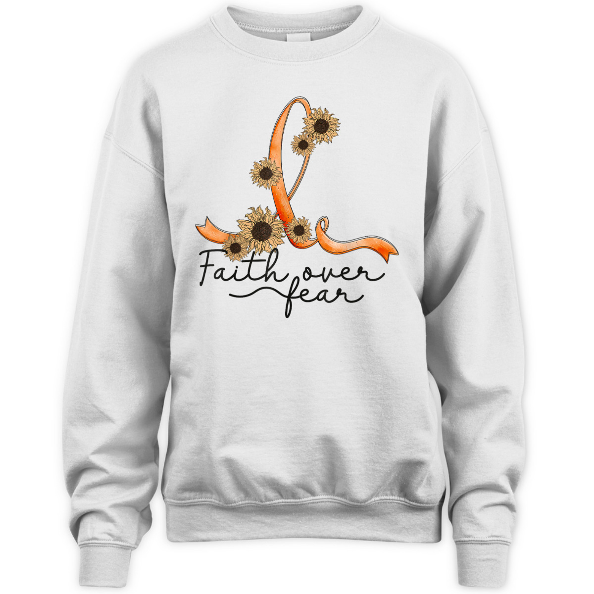 Adhd Awareness Sunflower Christian Faith Over Fear T-Shirt Adhd Awareness Sunflower Christian Faith Over Fear T-Shirt