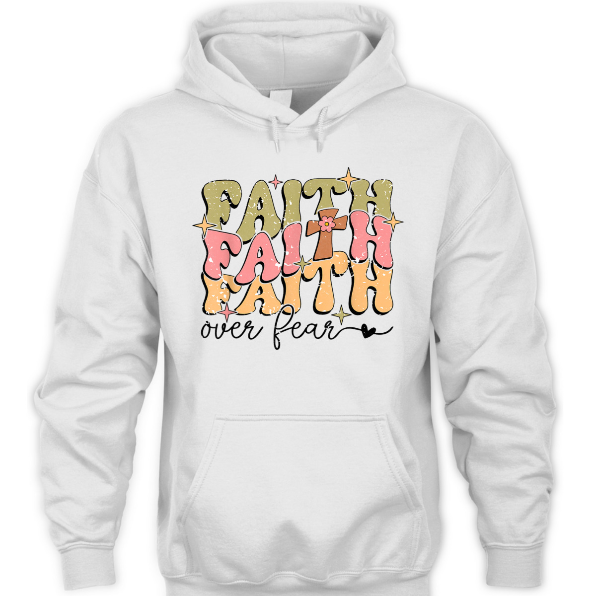 Faith Over Fear Christian Retro Bible Verse T-Shirt Faith Over Fear Christian Retro Bible Verse T-Shirt