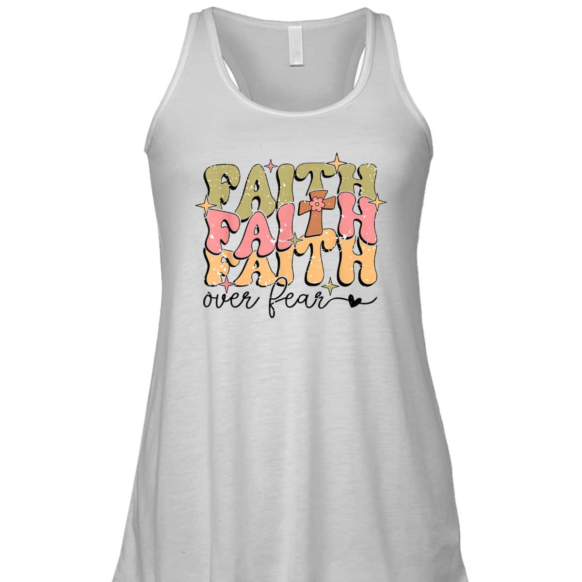 Faith Over Fear Christian Retro Bible Verse T-Shirt