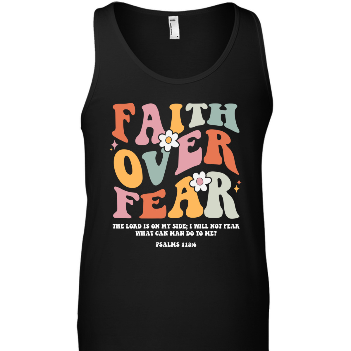Faith Over Fear Retro Christian Bible Verse T-Shirt Groovy Religious Gift Faith Over Fear Retro Christian Bible Verse T-Shirt Groovy Religious Gift