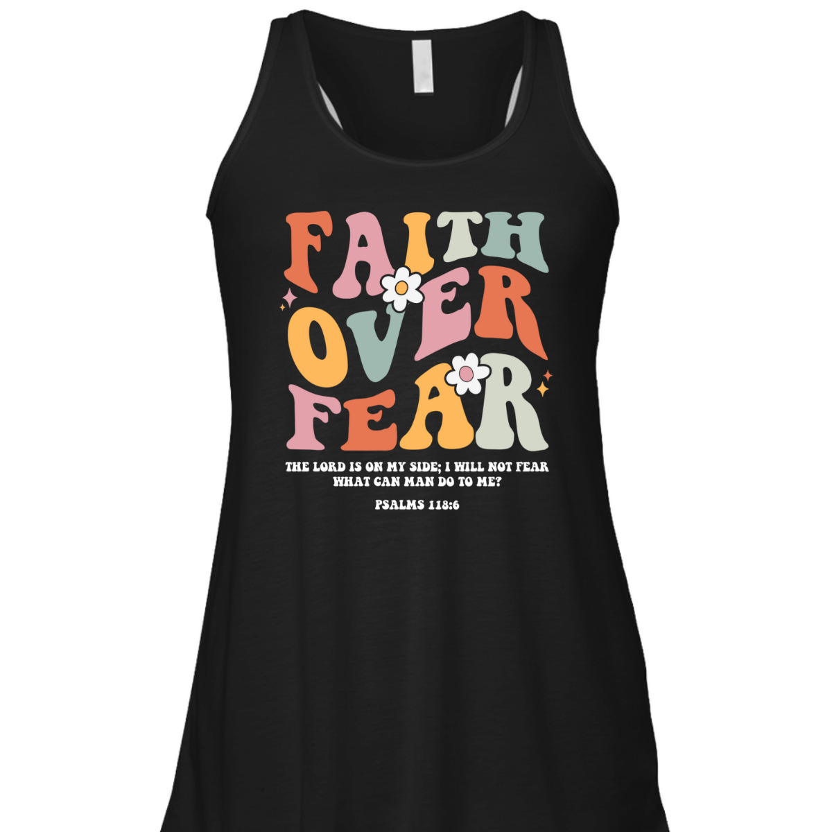 Faith Over Fear Retro Christian Bible Verse T-Shirt Groovy Religious Gift Faith Over Fear Retro Christian Bible Verse T-Shirt Groovy Religious Gift
