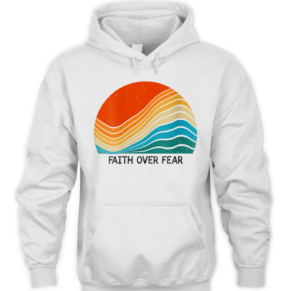 Faith Over Fear Vintage Sunset Retro Feel Christian T-Shirt