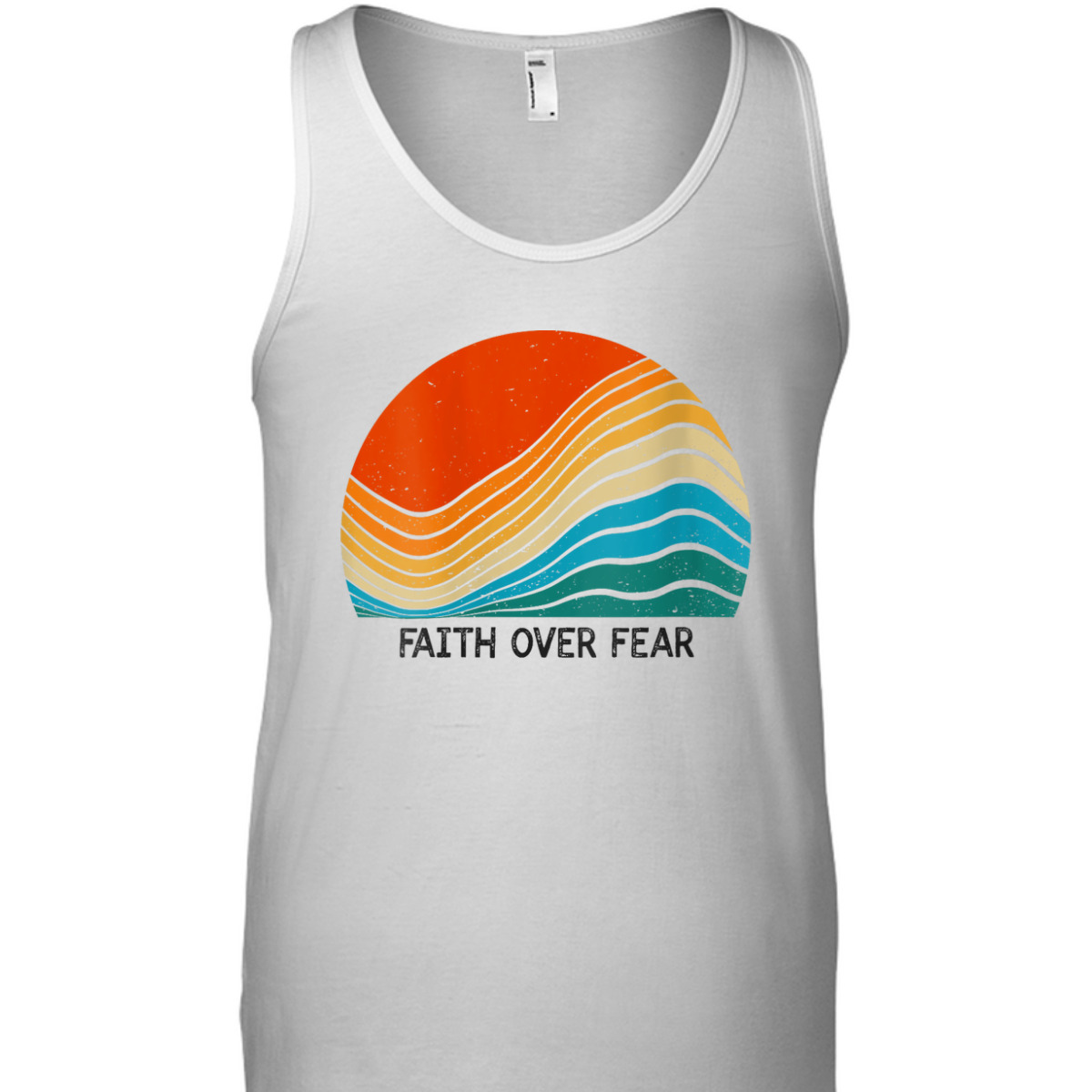Faith Over Fear Vintage Sunset Retro Feel Christian T-Shirt