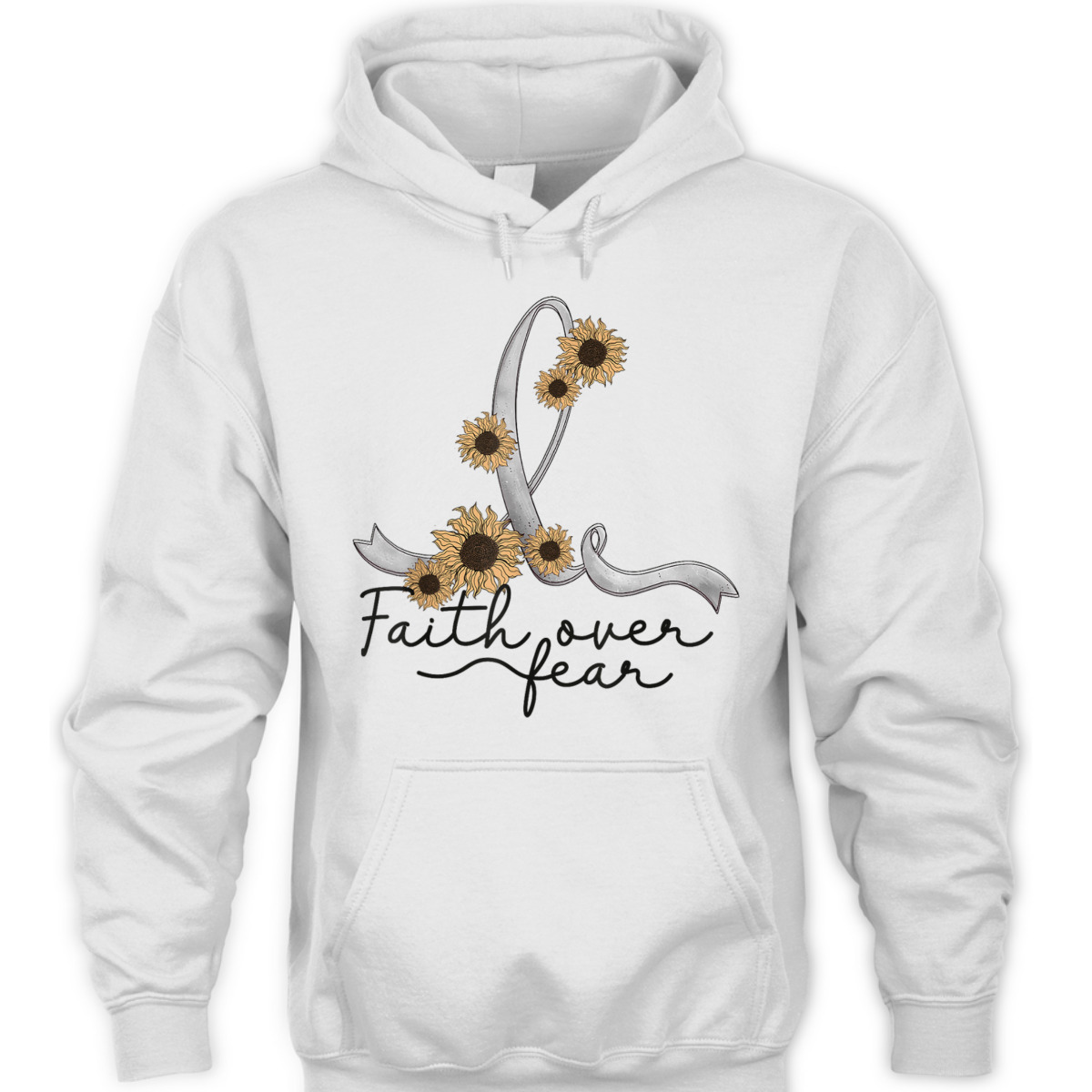 Brain Tumor Cancer Awareness Sunflower Christian Faith Over Fear T-Shirt Brain Tumor Cancer Awareness Sunflower Christian Faith Over Fear T-Shirt