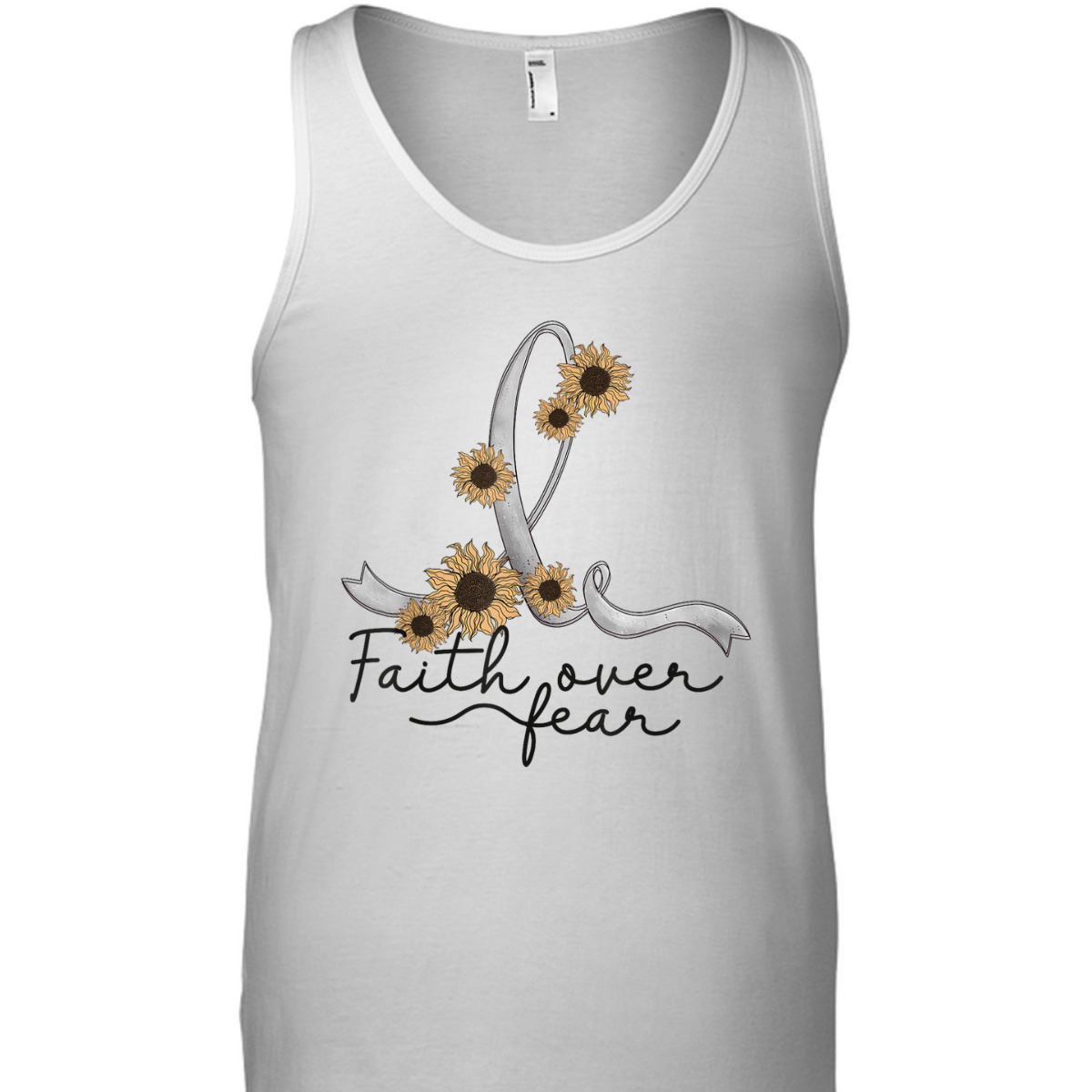 Brain Tumor Cancer Awareness Sunflower Christian Faith Over Fear T-Shirt Brain Tumor Cancer Awareness Sunflower Christian Faith Over Fear T-Shirt
