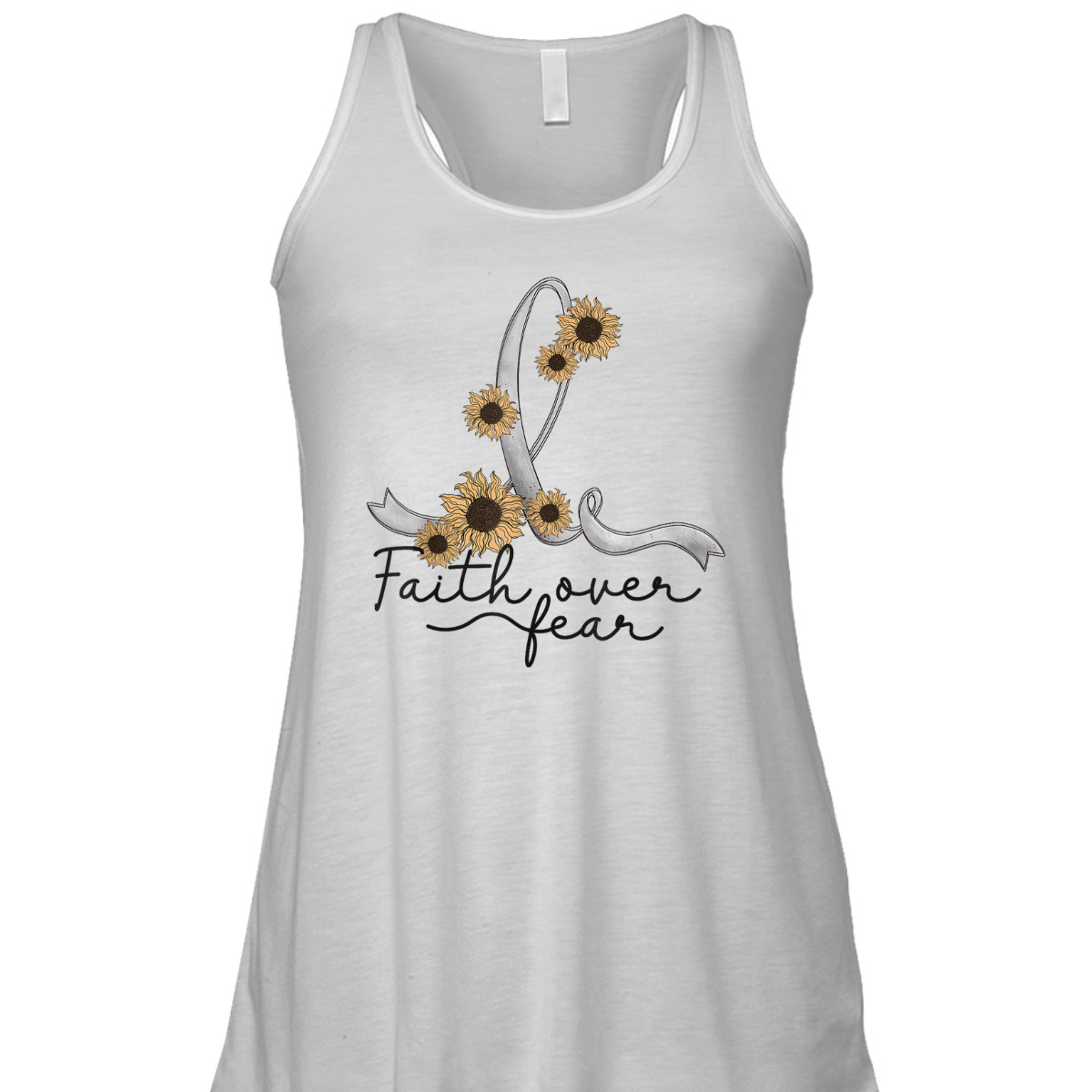 Brain Tumor Cancer Awareness Sunflower Christian Faith Over Fear T-Shirt Brain Tumor Cancer Awareness Sunflower Christian Faith Over Fear T-Shirt