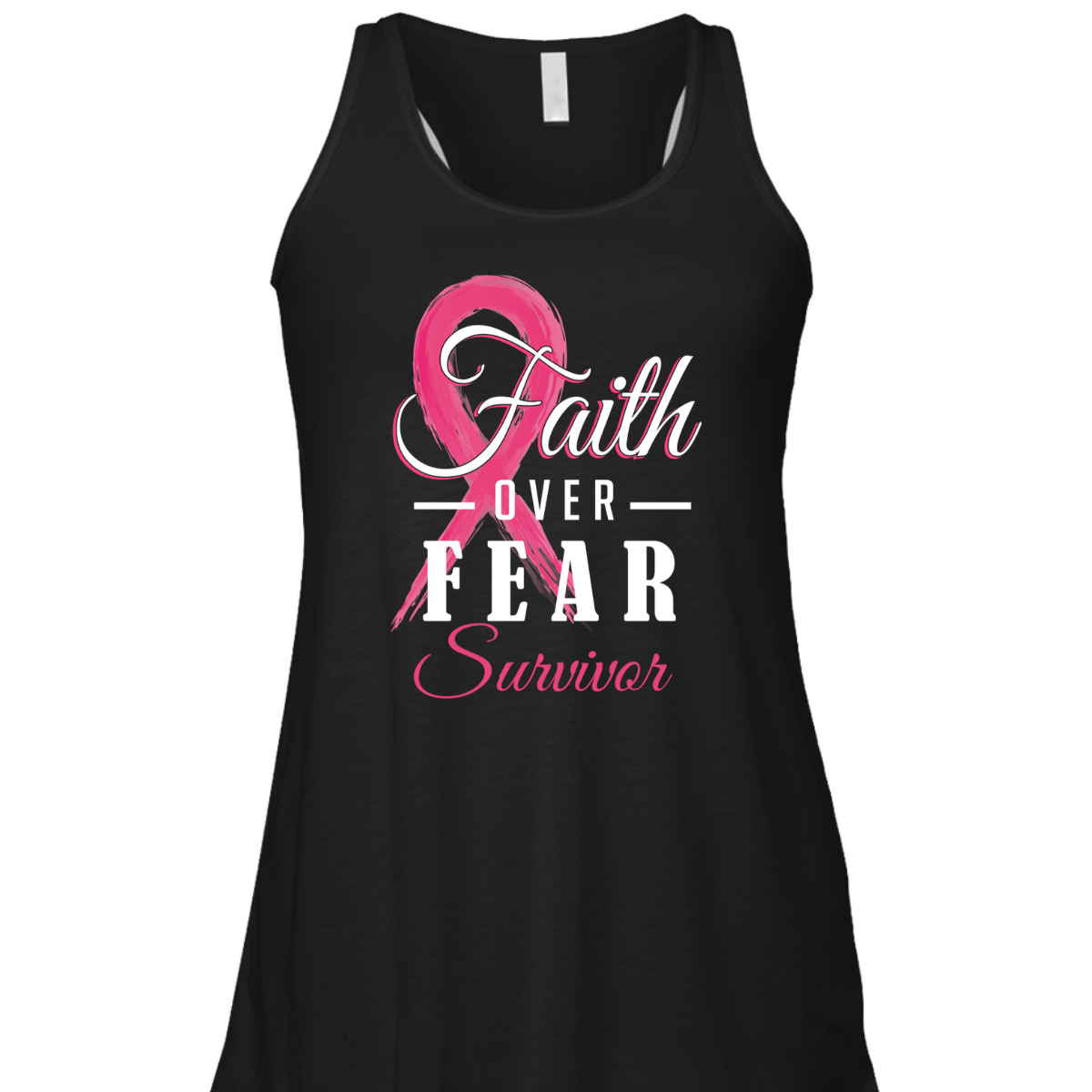 Breast Cancer Survivor Christian Faith Over Fear Pink Ribbon T-Shirt Breast Cancer Survivor Christian Faith Over Fear Pink Ribbon T-Shirt