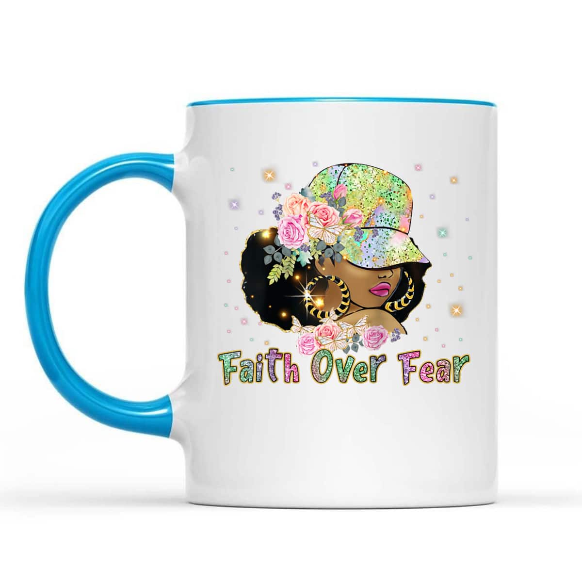 Black Woman Afro Melanin Christian Faith African American Faith Over Fear T-Shirt Black Woman Afro Melanin Christian Faith African American Faith Over Fear T-Shirt