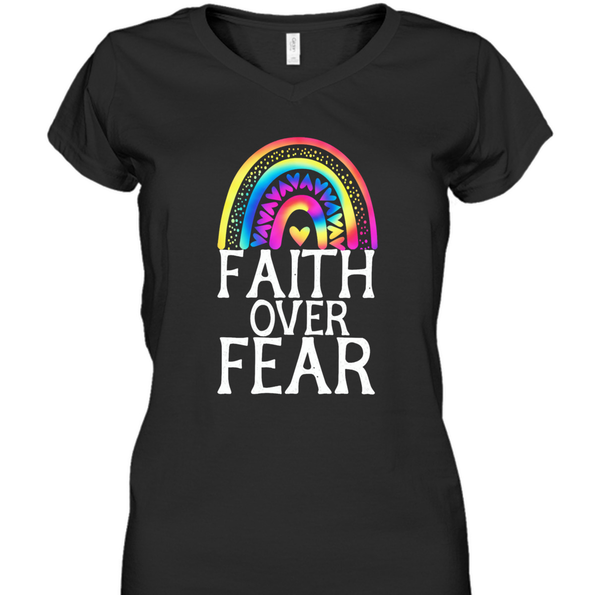 Faith Over Fear Tie Dye Rainbow Religious Christian Faith T-Shirt