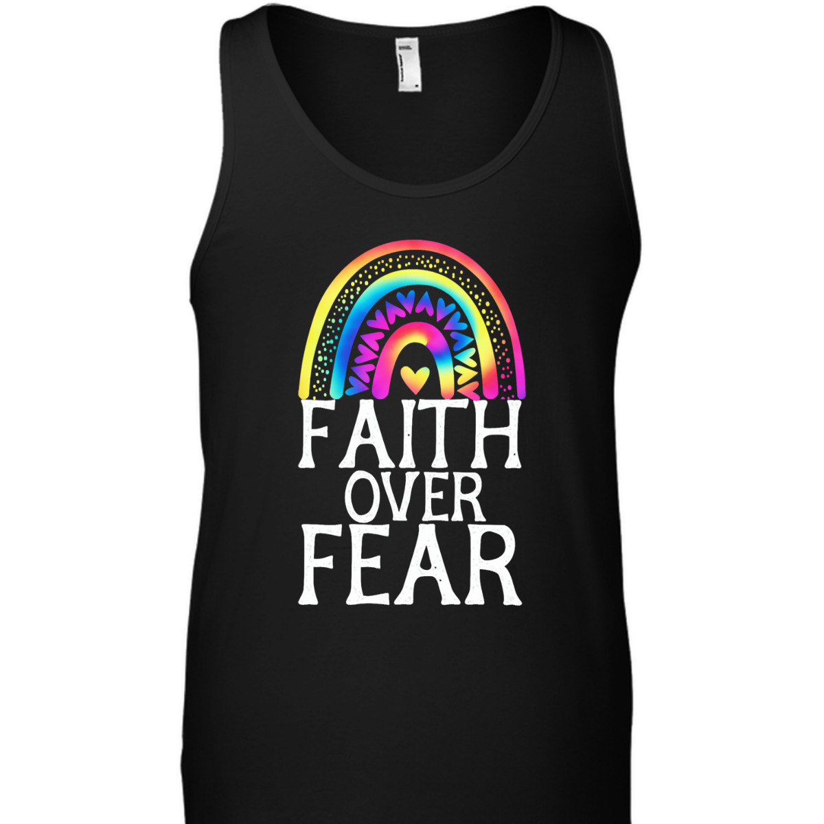 Faith Over Fear Tie Dye Rainbow Religious Christian Faith T-Shirt