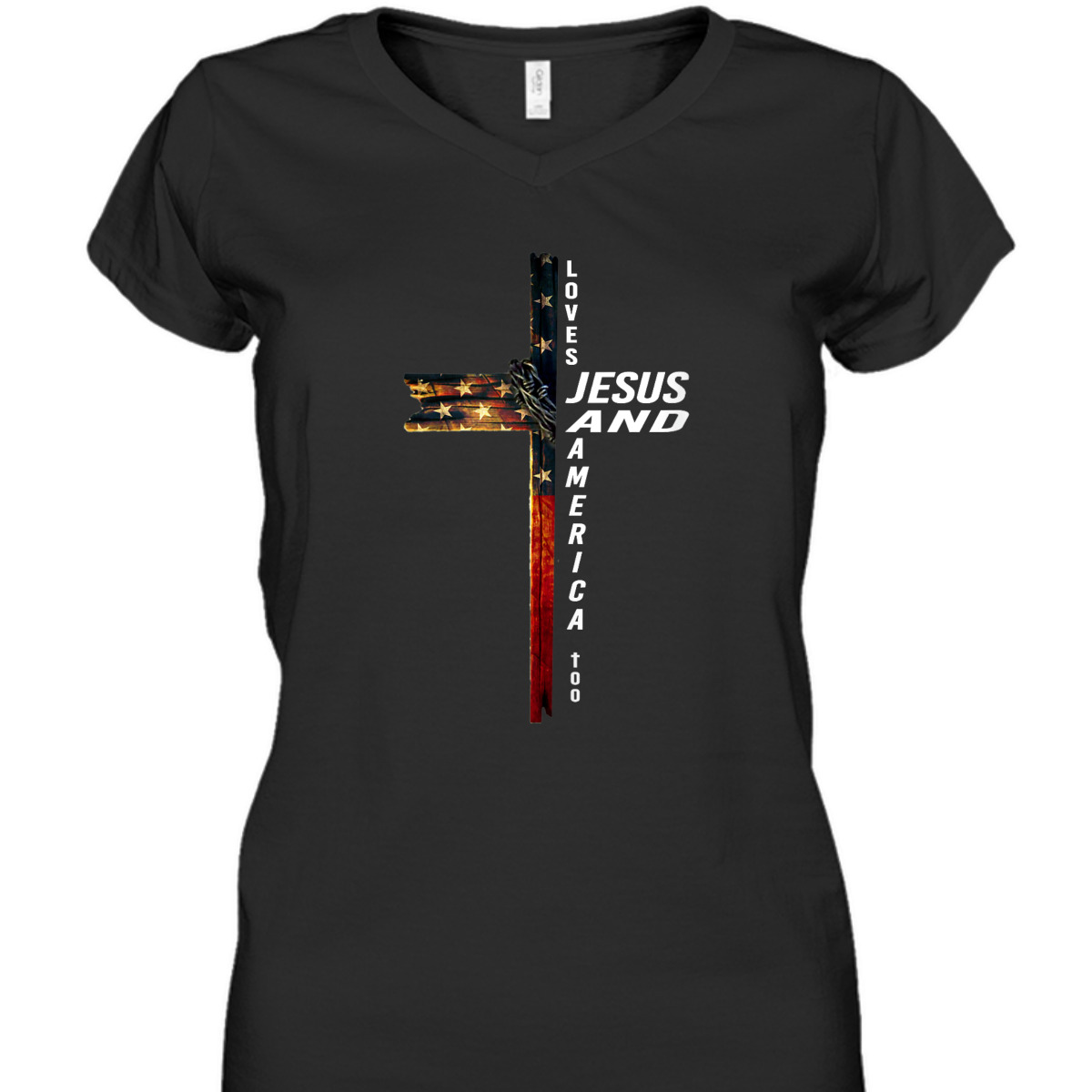 Christian Cross With Flag USA Loves Jesus And America Too 4th Of July Independence Day T-Shirt Christian Cross With Flag USA Loves Jesus And America Too 4th Of July Independence Day T-Shirt