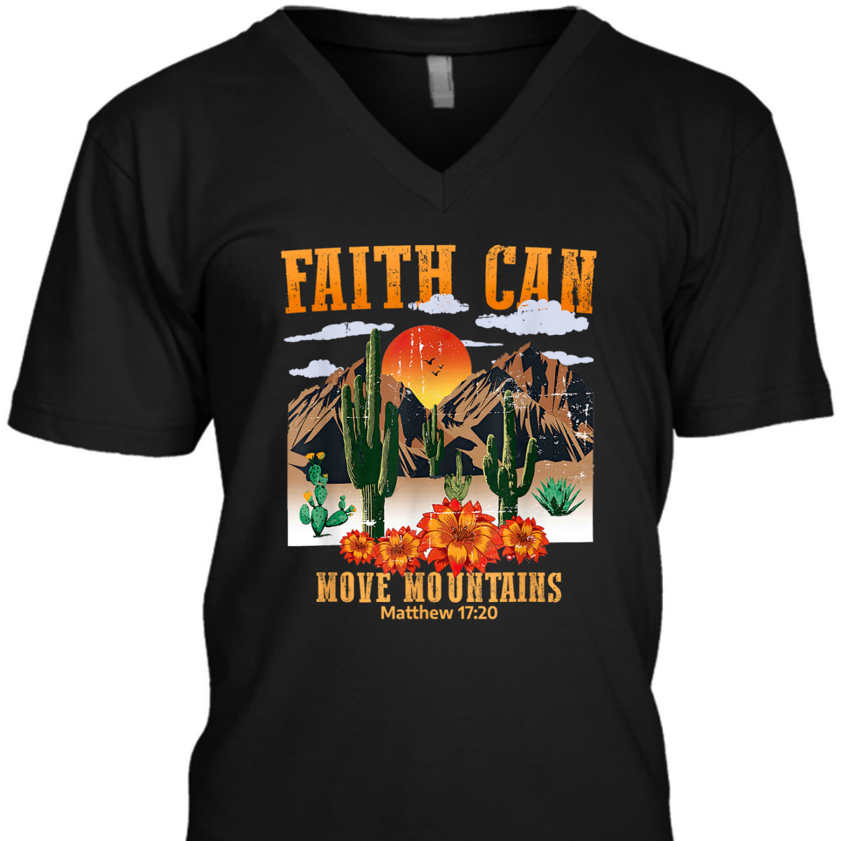 Christian Bible Verse Faith Can Move Mountains Matthew 17:20 Vintage T-Shirt Christian Bible Verse Faith Can Move Mountains Matthew 17:20 Vintage T-Shirt