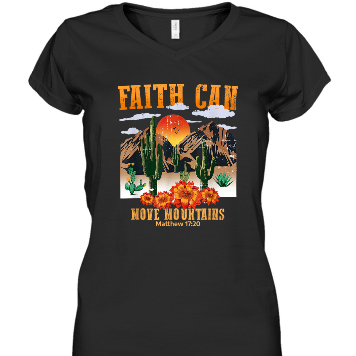 Christian Bible Verse Faith Can Move Mountains Matthew 17:20 Vintage T-Shirt Christian Bible Verse Faith Can Move Mountains Matthew 17:20 Vintage T-Shirt