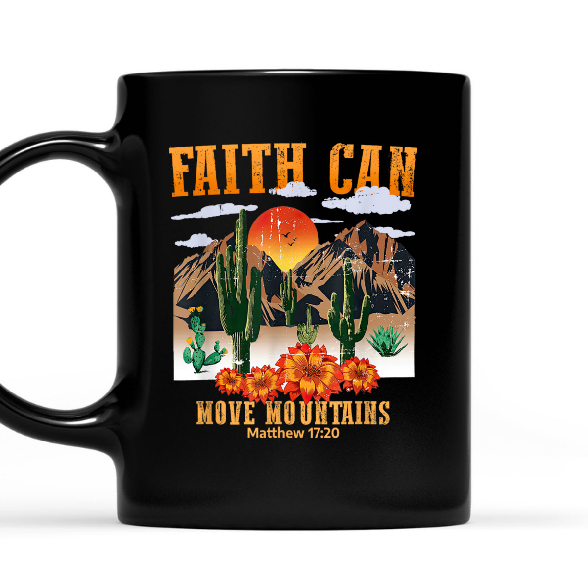 Christian Bible Verse Faith Can Move Mountains Matthew 17:20 Vintage T-Shirt Christian Bible Verse Faith Can Move Mountains Matthew 17:20 Vintage T-Shirt