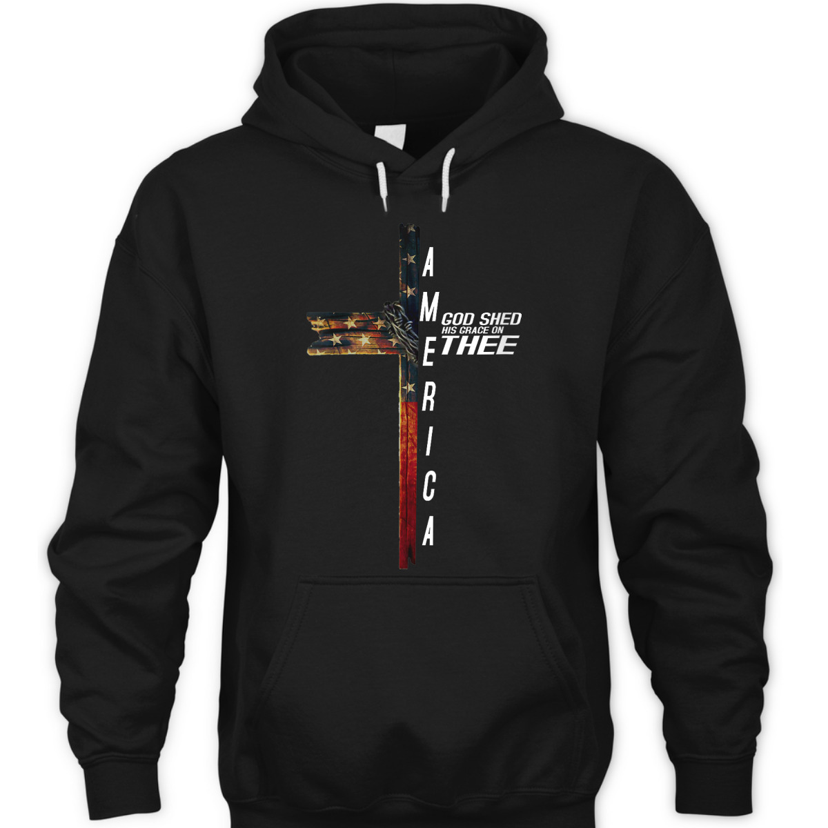 Christian Cross With US Flag America God Shed His Grace On Thee 4th Of July Independence Day T-Shirt Christian Cross With US Flag America God Shed His Grace On Thee 4th Of July Independence Day T-Shirt